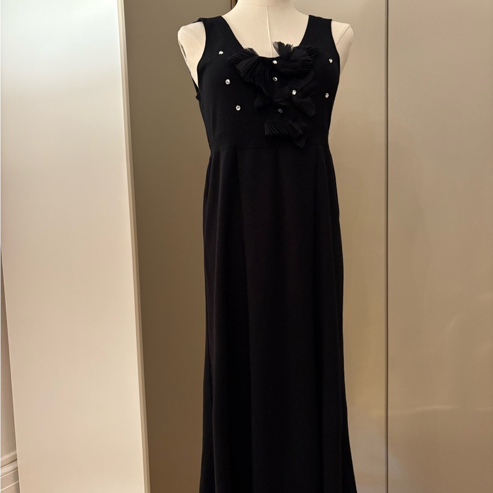 John Galliano Black Embellished Maxi Gown
